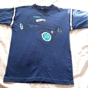 Boys Size 7 Blue Car Front/Back Graphic Tee Shirt